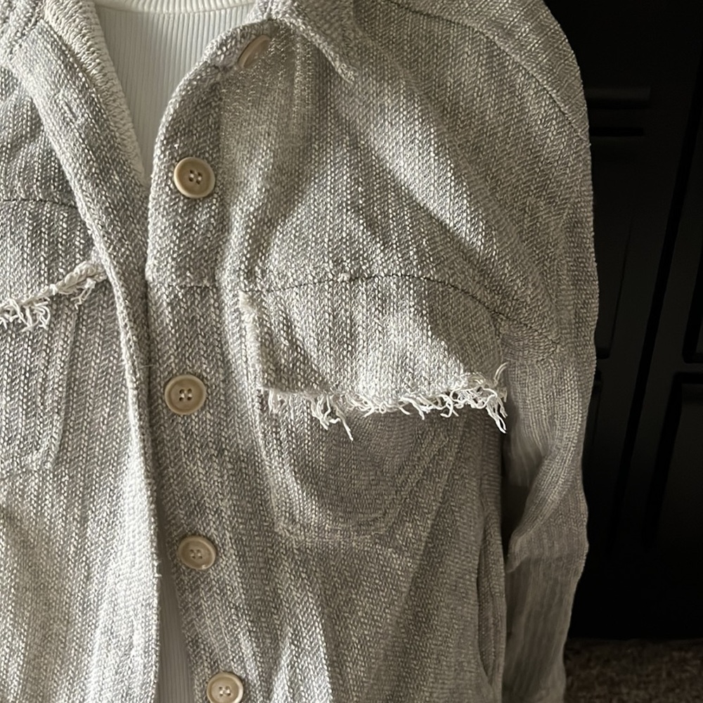 Distressed Shacket - Picture 3 of 4
